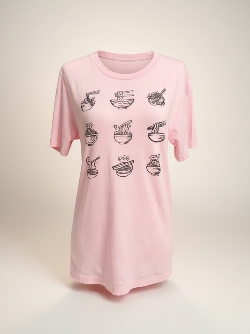 Bella Canvas Ramen Graphic Tee Pink Cotton Size Small